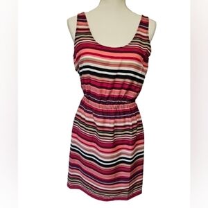 Loft Multi Color Striped Sleeveless Dress Women's Size 2
